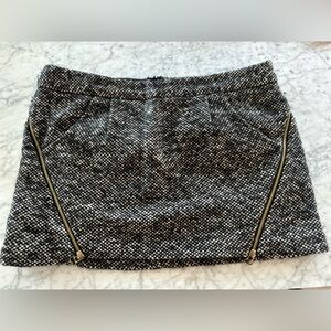 Rebecca Minkoff Tweed Wool Zipper Mini Skirt 10